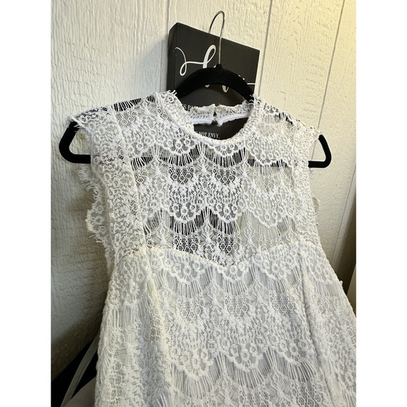 FREE PEOPLE Intimately Womens Large Dress White Lace Sleeveless SEXY Open Back - Picture 5 of 10